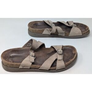 Mephisto‎ Hannel Womens Size 9 (39) Sandals Warm Grey Nubuck Criss Cross Straps